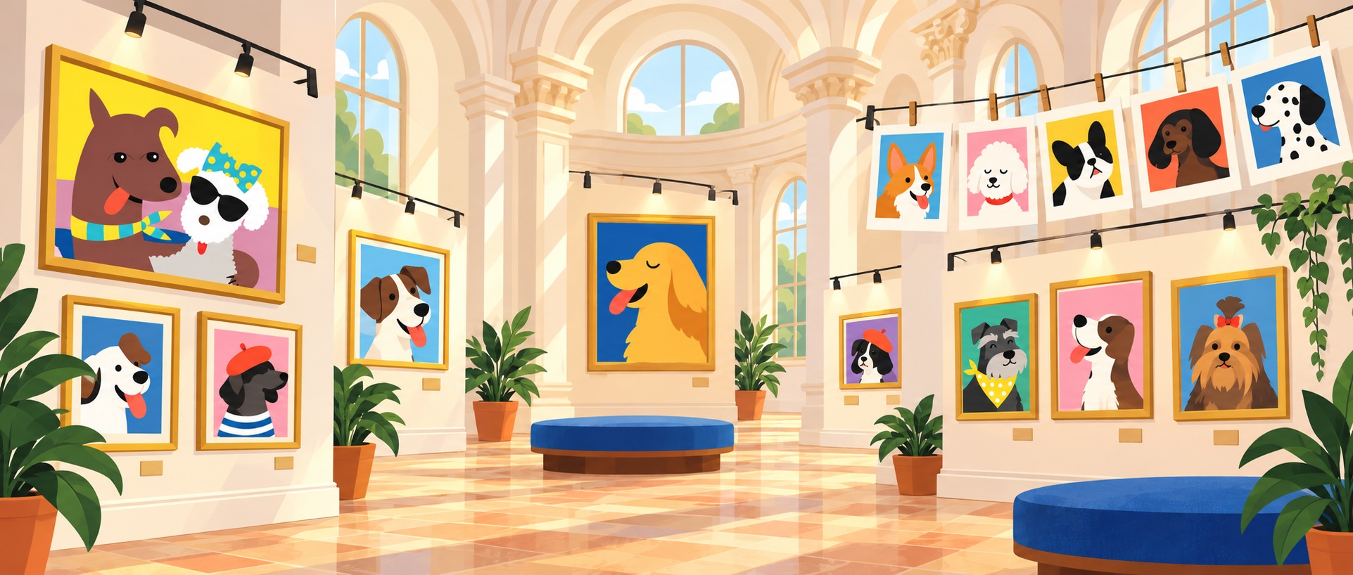 Sunlit Dog Portrait Gallery